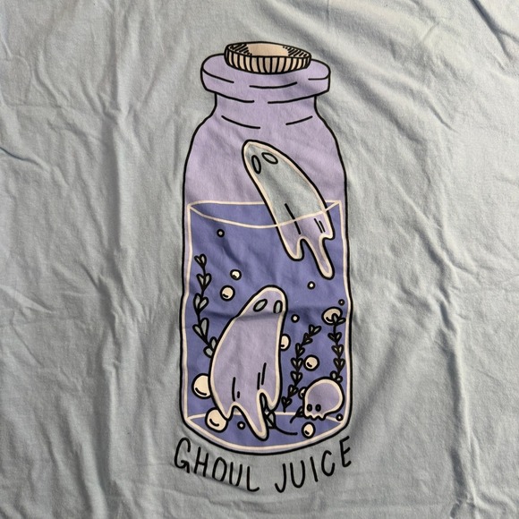 Hot Topic Ghoul Juice Blue Graphic T Shirt Threadless Design 2XL - Picture 3 of 5